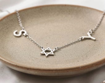 Star of David Initials Necklace