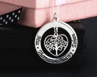 Tree of Life Moms Necklace with Kids Names