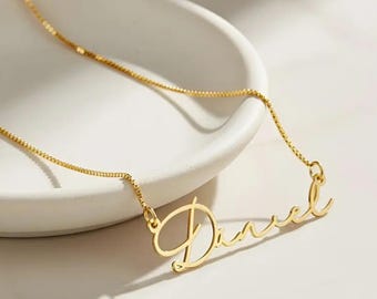 Script Name Necklace, Sterling Silver
