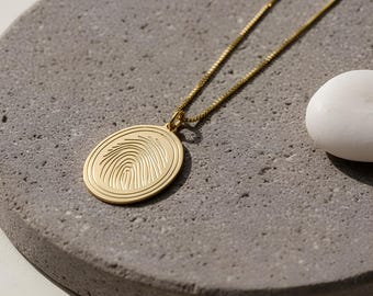 Fingerprint Pendant Necklace with Secret Message