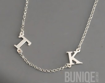Personalized Initial Necklace for Mom, Multiple Kids Letter Pendants