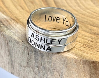 Men Spinner Ring Sterling Silver