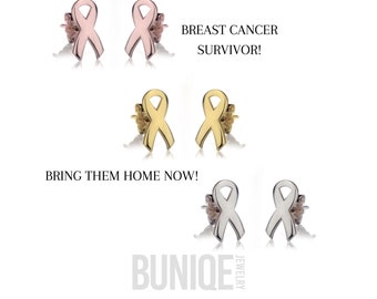 Ribbon Earrings Set - Bring Them Home Now / Breast Cancer Awareness