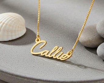 Dainty  Name Necklace Sterling Silver Handwriting Font