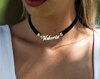 Collier Ras Du Cou Argenté Personnalisé Avec Prénom - Liste De Choix Disponible - Neuf Avec étiquettes
