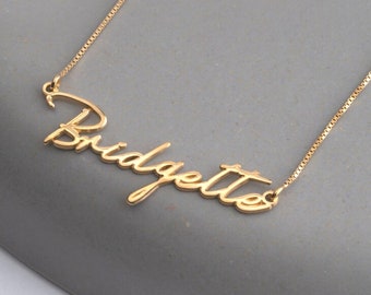 Dainty  Name Necklace Sterling Silver Handwriting Font