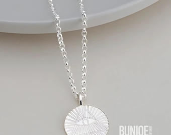 Sterling Silver Evil Eye Pendant Necklace