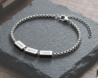 Personalized Dad Bracelet with Kids Names