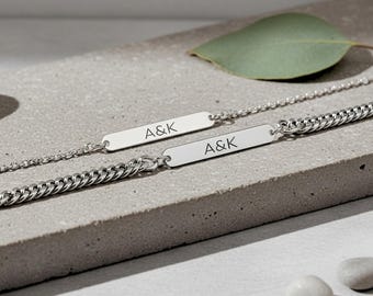 Matching Couple Bracelet Set – Personalized His and Hers Jewelry Gift