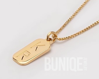 Two Initial Tag Necklace