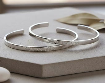 Promise Cuff Bracelet Set – Sterling Silver Matching Bangles