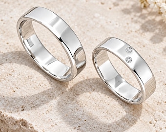 His and Hers Diamond Promise Rings, Sterling Silver