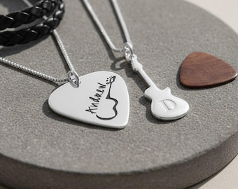 Matching Guitar Necklaces Sterling Silver
