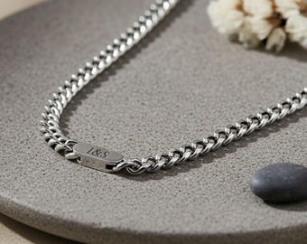 Cuban Link Tag Necklace Stainless Steel