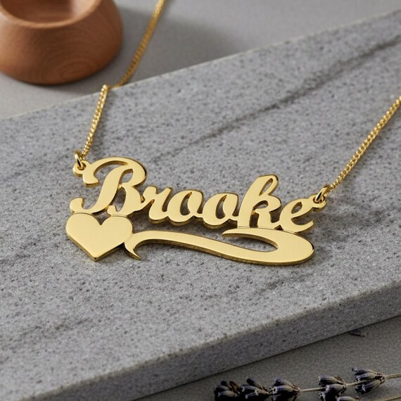 MIONZA Collar Con Nombre Personalizado De Oro Macizo