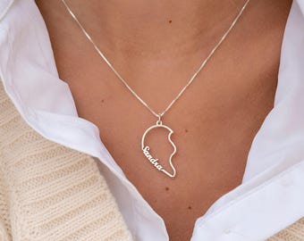 Broken Heart Name Necklace Set