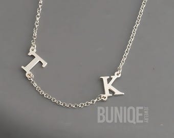 Multiple Sideways Initial Necklace