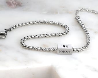 Custom Engraved Bracelet for Dad
