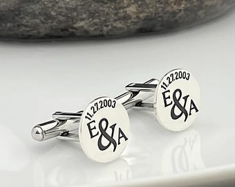 Custom Cufflinks for Groom Sterling Silver
