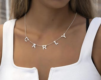 Letters Necklace Sterling Silver