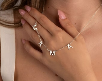 Mama Letters Necklace Sterling Silver