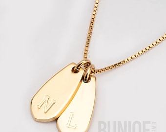 Multiple Teardrop Mother Necklace with Kids initials