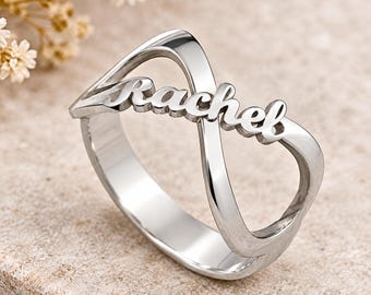 Personalized Infinity Ring Sterling Silver