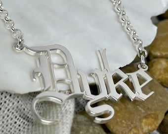 Statement Old English Name Necklace