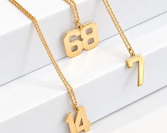 Custom Number Necklace Sterling Silver