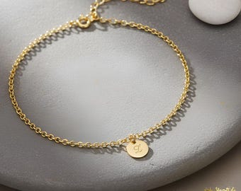 Engraved Initial Anklet for Women