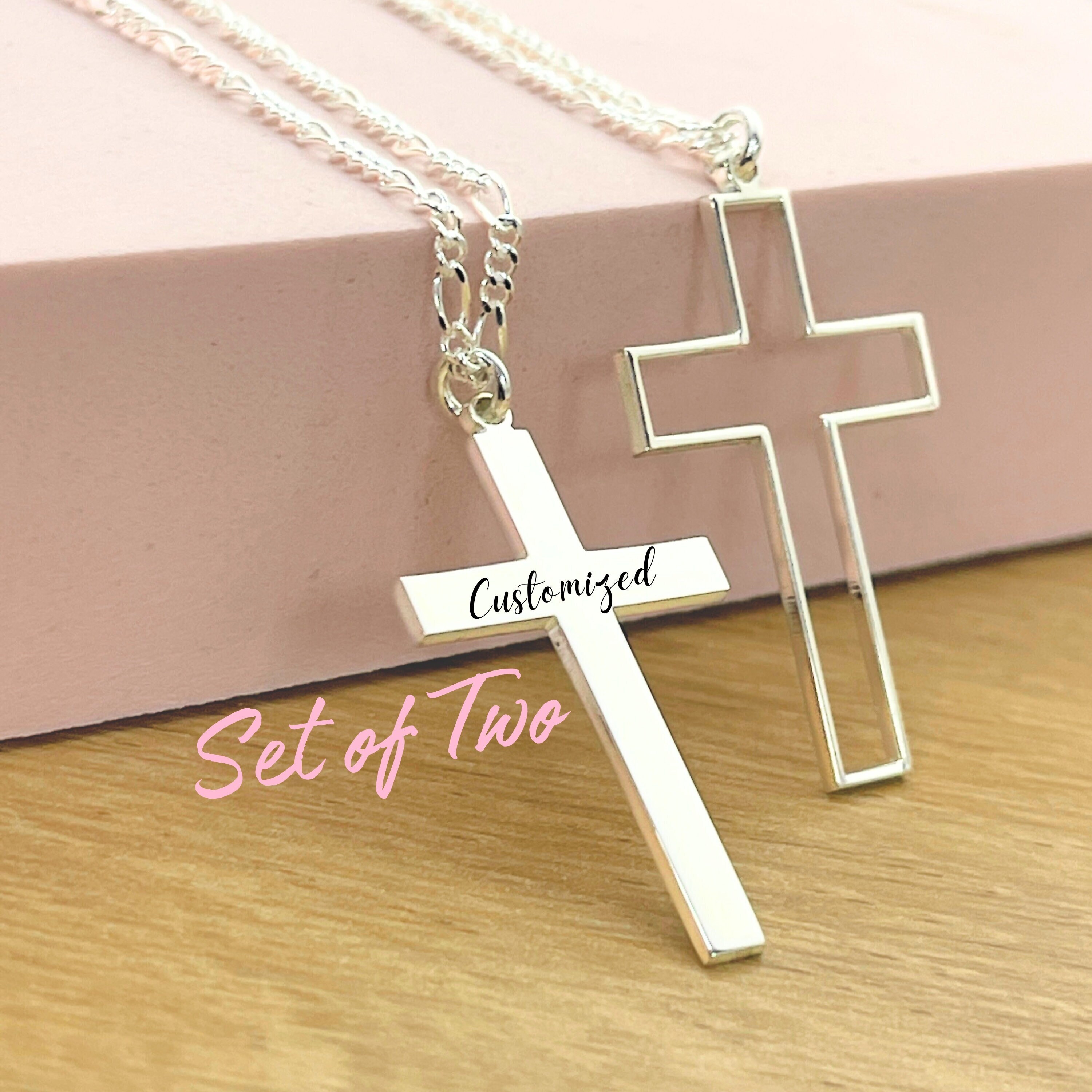 Couples cross hotsell necklace set