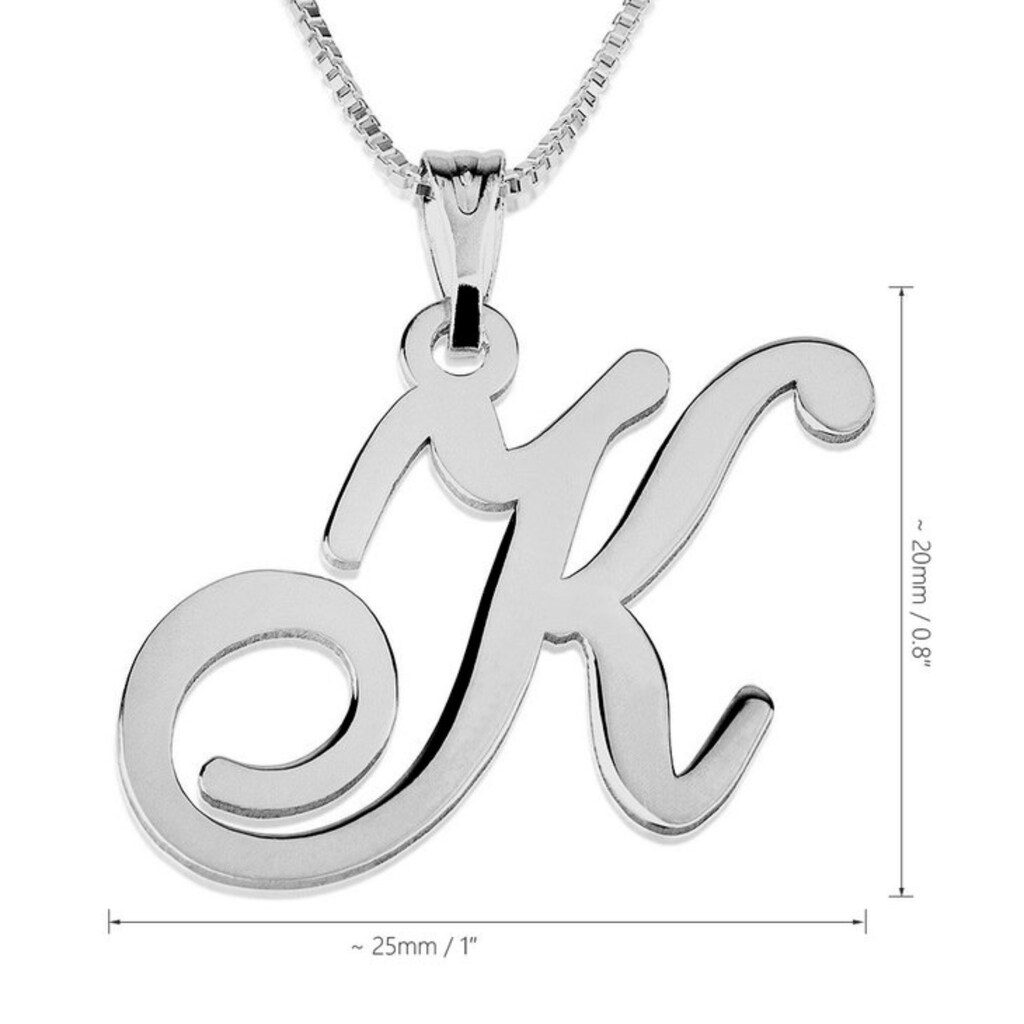 Collana Calcio Iniziale Personalizzata VONALA | Ciondolo In Argento Sterling S925 Con Lettera A-Z | Catena In Acciaio Inox 20+2 Pollici | Regalo Per Appassionati Di Calcio