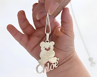 Teddy Bear Necklace with Name