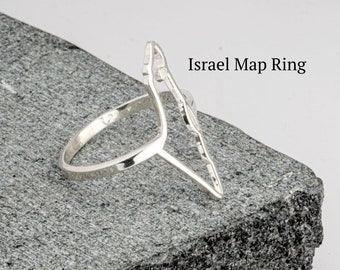 Map of Israel Ring Sterling Silver