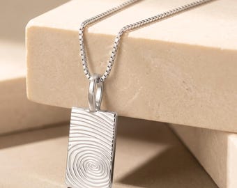 Personalized Fingerprint Dog Tag Necklace