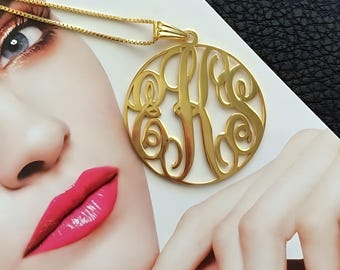 14K Gold Monogram Necklace