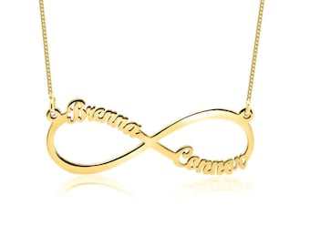 14K Solid Gold Infinity Name Necklace
