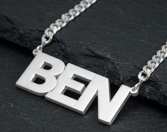 XLarge Name Necklace Sterling Silver