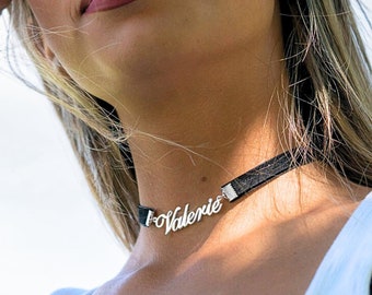 Black Velvet Name Choker Necklace