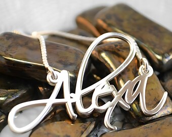 Handwriting Name Necklace Sterling Silver