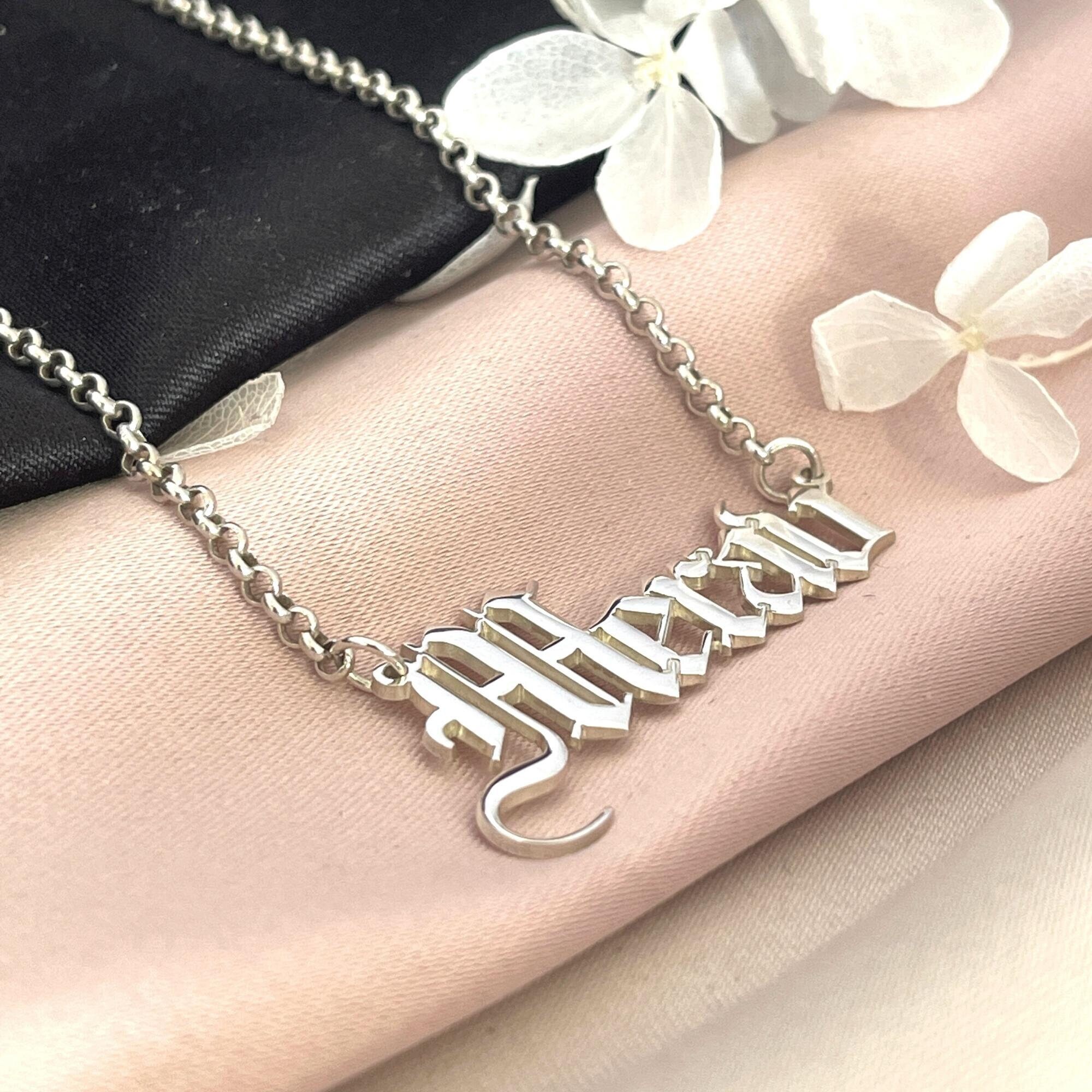 Gothic Nameplate Necklace 