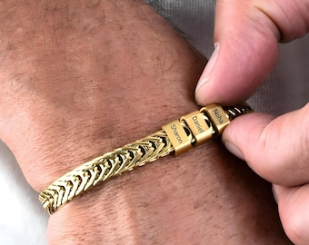 Engraved Dad Bracelet with Kids Names