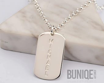 Handwriting Dog Tag Necklace for Men or Women