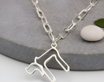 Hebrew Chai Necklace Sterling Silver Paperclip Chain