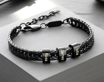 Fathers Day Bracelet for Dad with Kids Names