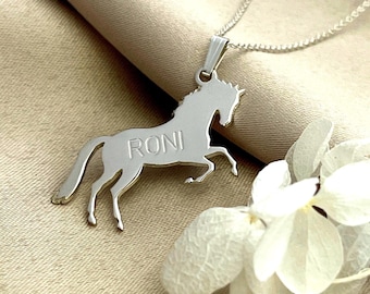 Custom Engraved Horse Necklace