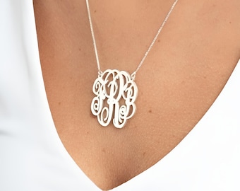 Split Chain Monogram Necklace