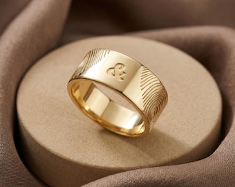 Couple Fingerprints Ring Sterling Silver