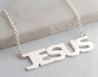 Big Name Necklace Sterling Silver Bold Letters