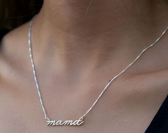 Mama Name Necklace Sterling Silver
